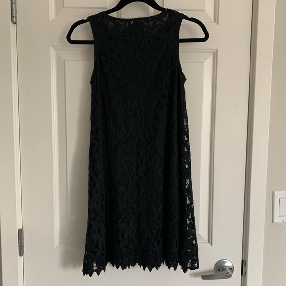 Angie Black Lace Mini Dress - Beaded Neckline Sleeveless Boho Chic - Size S NWT - Picture 2 of 7